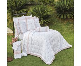 Jogo de Cama Vilela Enxovais Queen Bordado 600 fios Rivieri 4 peças