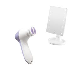 Combo Beauty - Escova Facial - Kit Spa 4 em 1 e Espelho de Mesa Touch com LED Essenza - HC180K