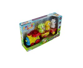 Brinquedo Educativo - Trenzinho Animais - Com Luz E Som - Amarelo - Etitoys